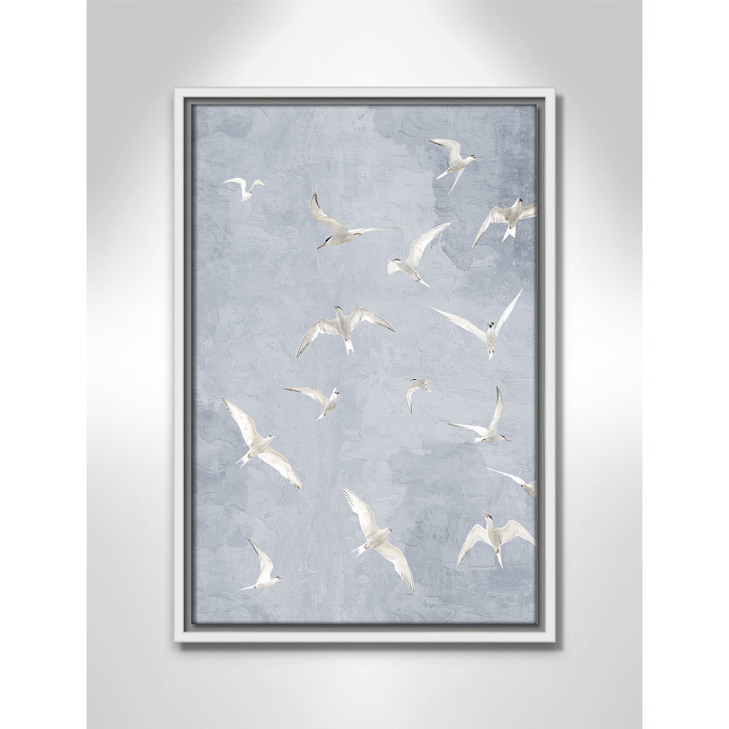 Flight Light Grey Print by Kimberly Allen, White Floater, 13.5'' W x 19.5'' H