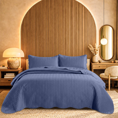 Ensemble d'édredon léger en microfibre avec taies décoratives Oxford