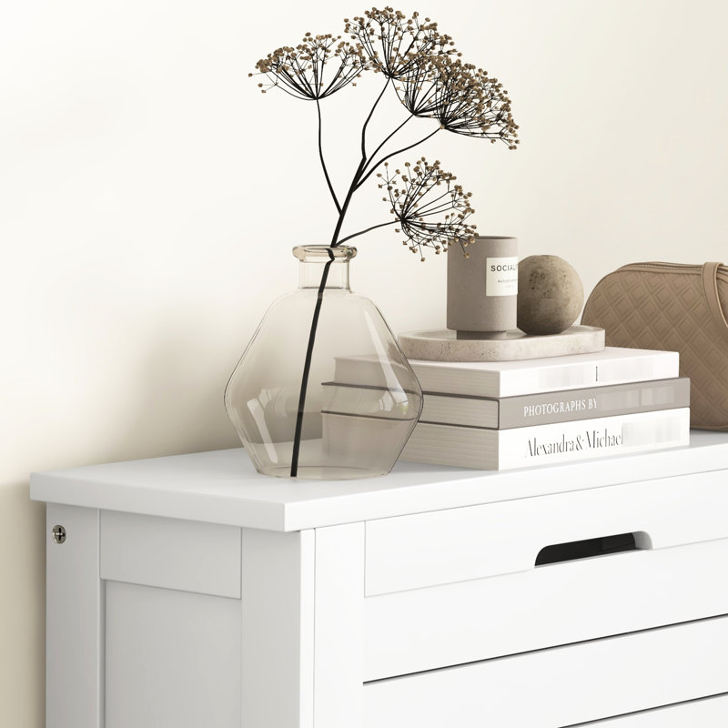 3 tiroirs à chaussures pour le vestibule, blanc mince, pouvant accueillir 6 paires de chaussures, armoire pratique et tendance de style blanc