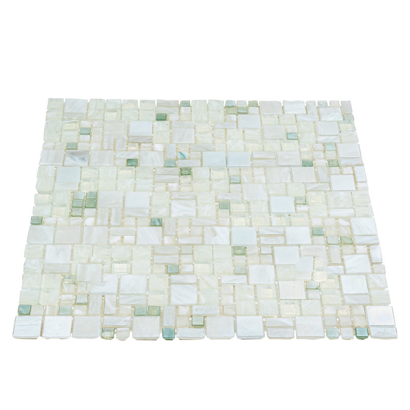Majeste Grid Glossy Tile, White