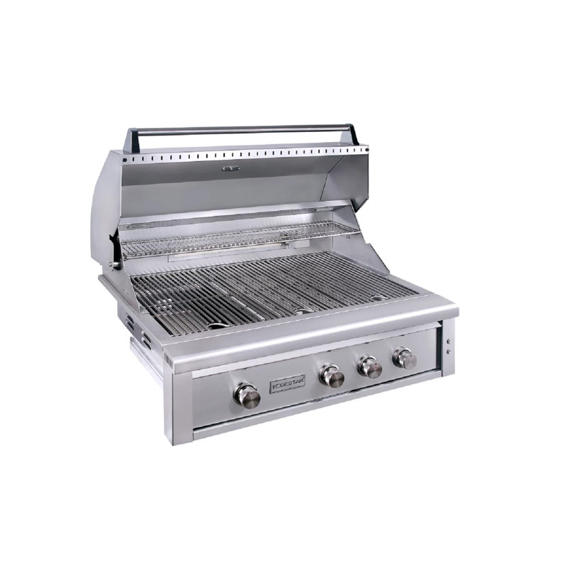 Barbecue d'extérieur intégré à 4 brûleurs de 89 000 BTU avec brûleur latéral EdgeStar, Propane liquide