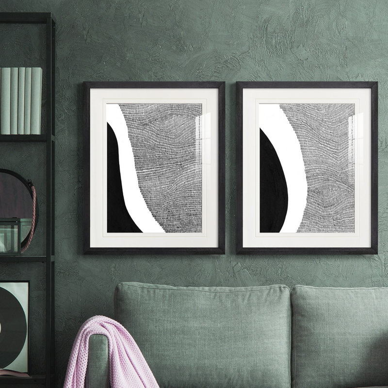 «Black & White Abstract I», reproduction encadrée de qualité supérieure - prête à être accrochée