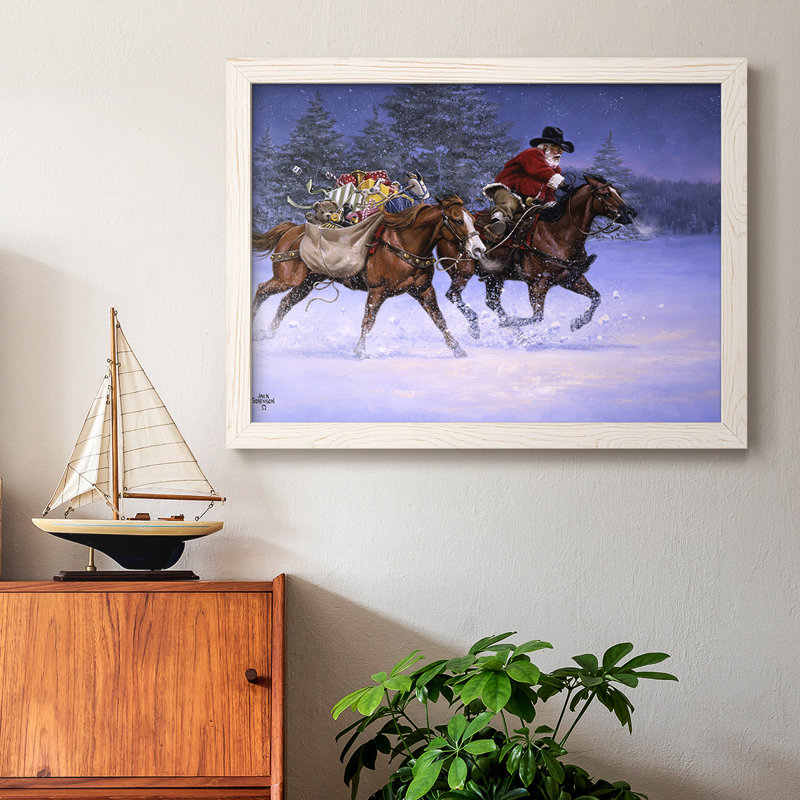 Ruée de Noël, H 22 po x l 32 po x P 1,5 po, Blanc