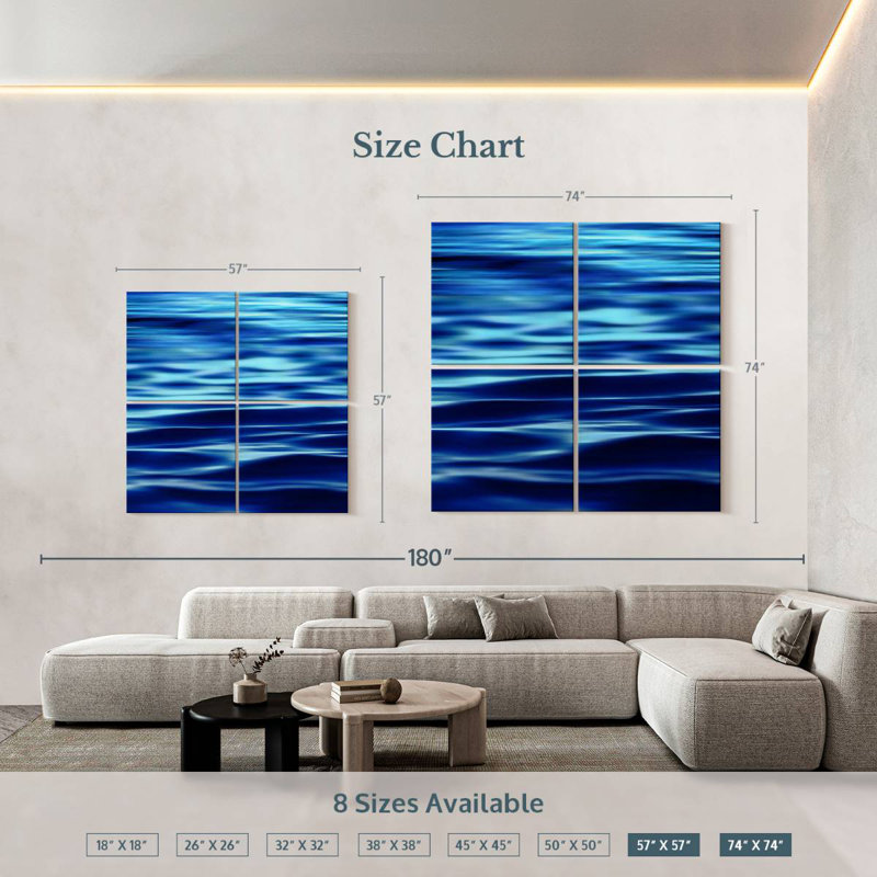 Gillard Vast bleu profond, H 57 po x l 57 po