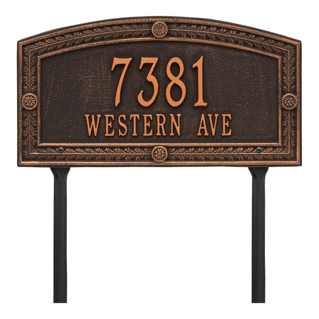 Hamilton Personalized Standard 2-Line Lawn Address Sign Whitehall Products Plaque 