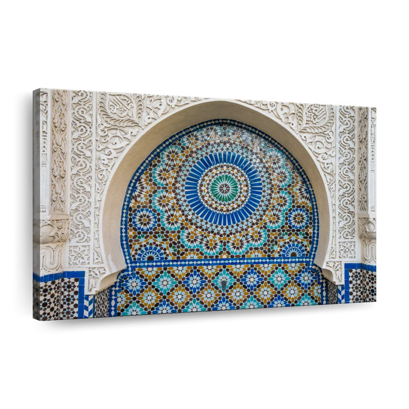 Moroccan Tile - Reproduction sur toile tendue, H 16 po x l 24 po x P 1,25 po