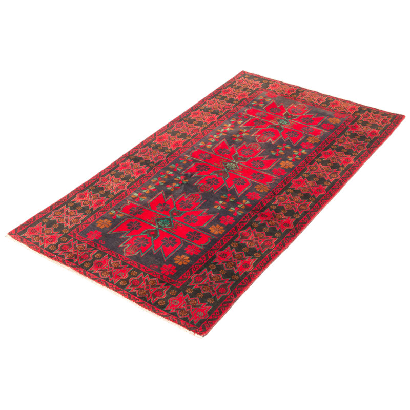 Tapis bleu foncé Teimani 3 pi 7 po x 6 pi 9 po