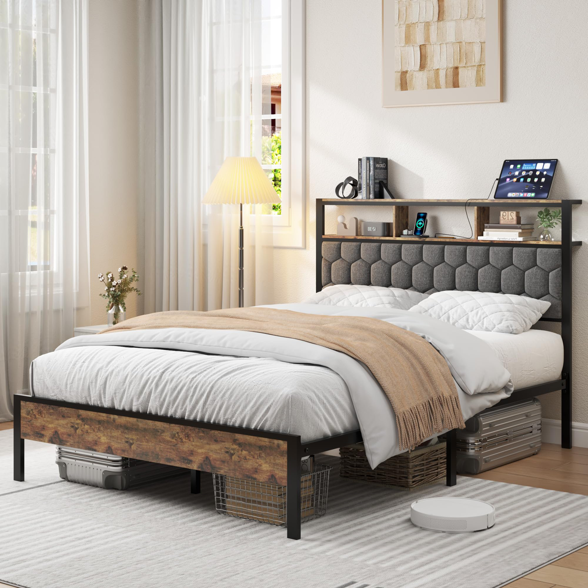 17 Stories Full Size Bed Frames With Upholstered Headboard - Wayfair Canada
