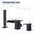 Solid Brass Deck Mounted Waterfall Roman Tub Filler with Hand Shower-116649219