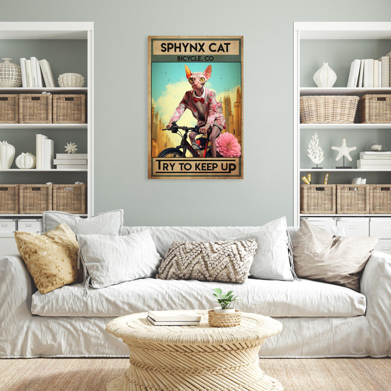 " Sphynx Cat Bicycle Co ", H 20 po x l 16 po x P 1,25 po