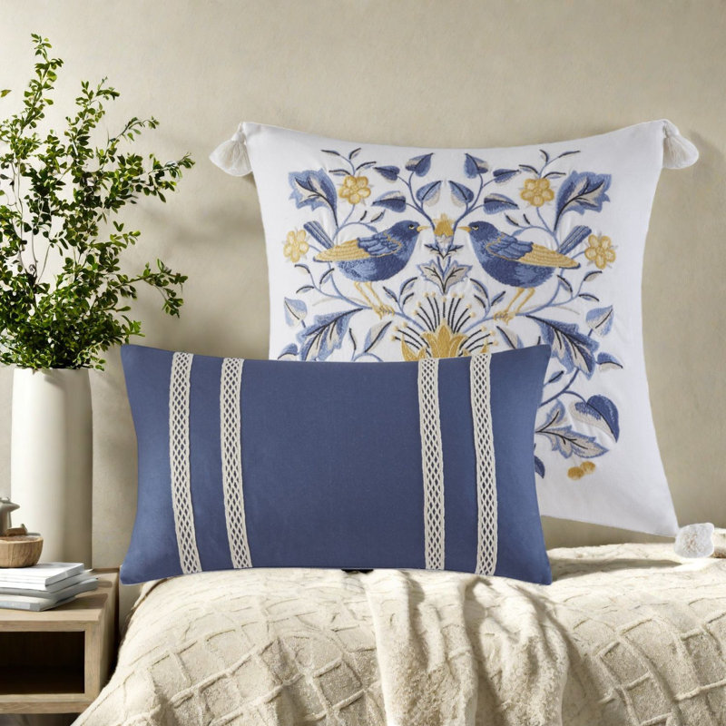 ensemble de literie en coton de style campagnard botanique pour deux pièces
