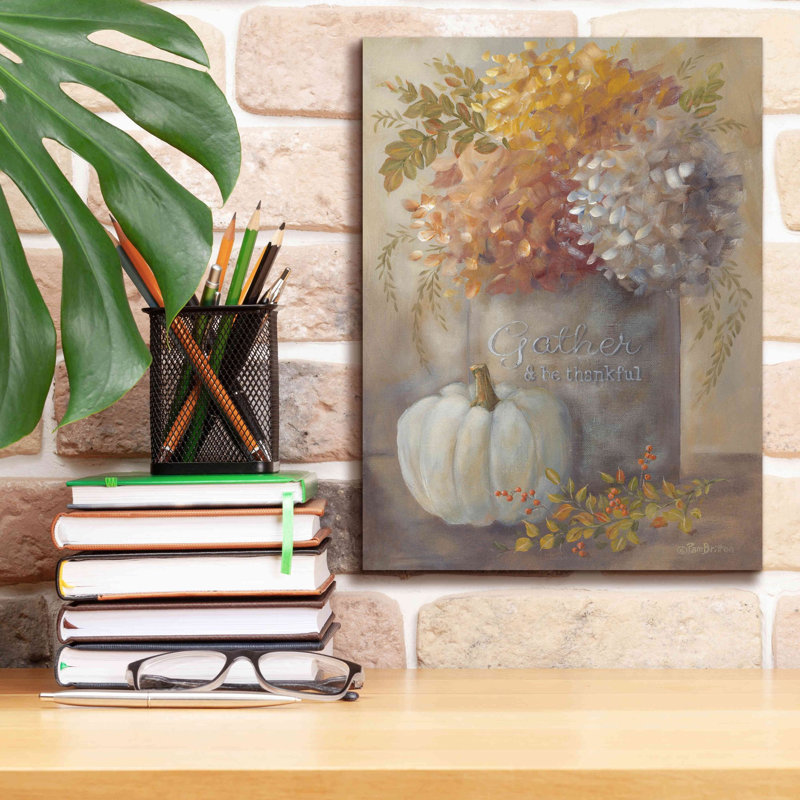 «Gather & Be Thankful» par Pam Britton, estampe numérique sur toile, L 16 po x H 12 po x P 0,75 po