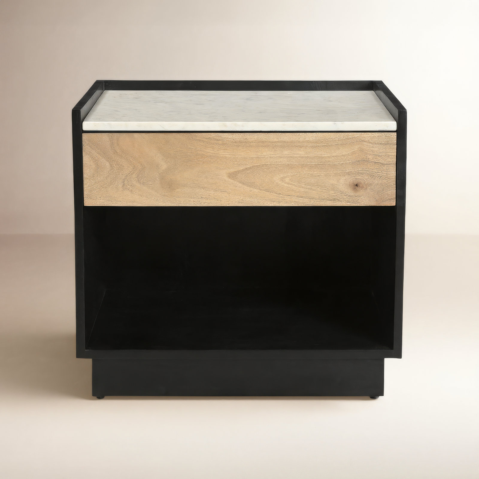 1-Drawer Ribbed Mango Nightstand