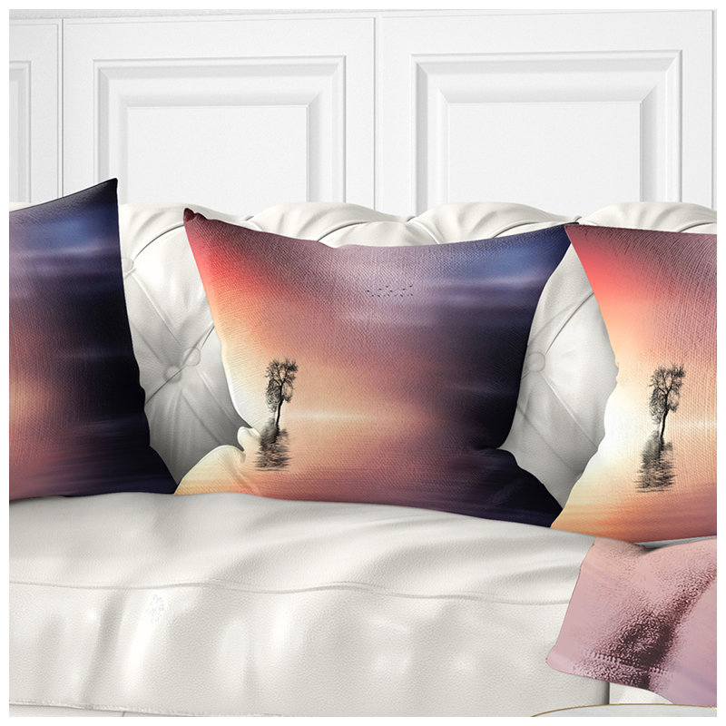 Coussin Lonely Tree and Birds, Rectangulaire, 12 po x 20 po