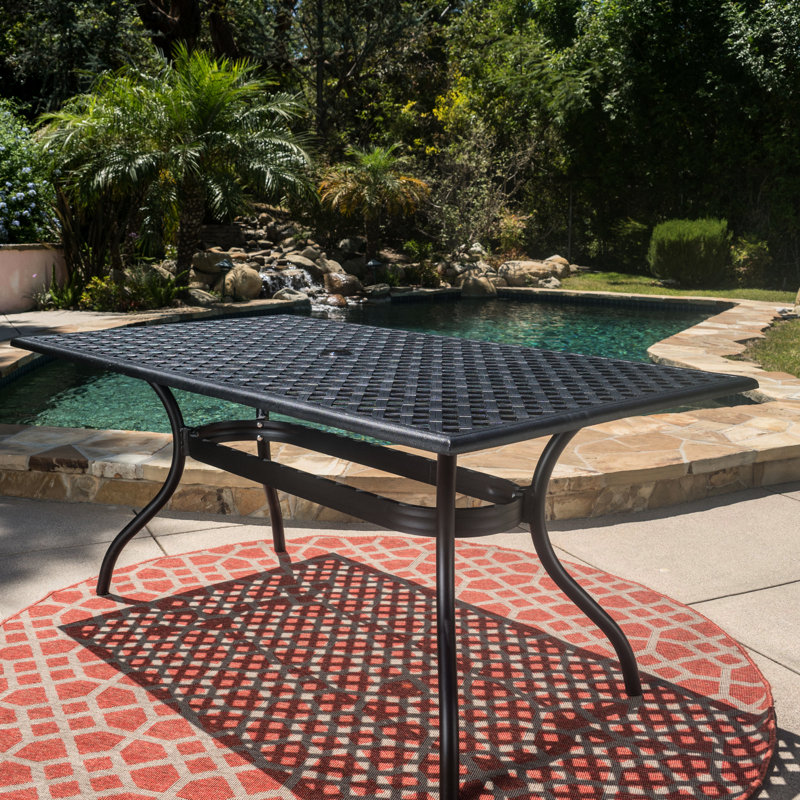 Table rectangulaire pour l'extérieur en aluminium