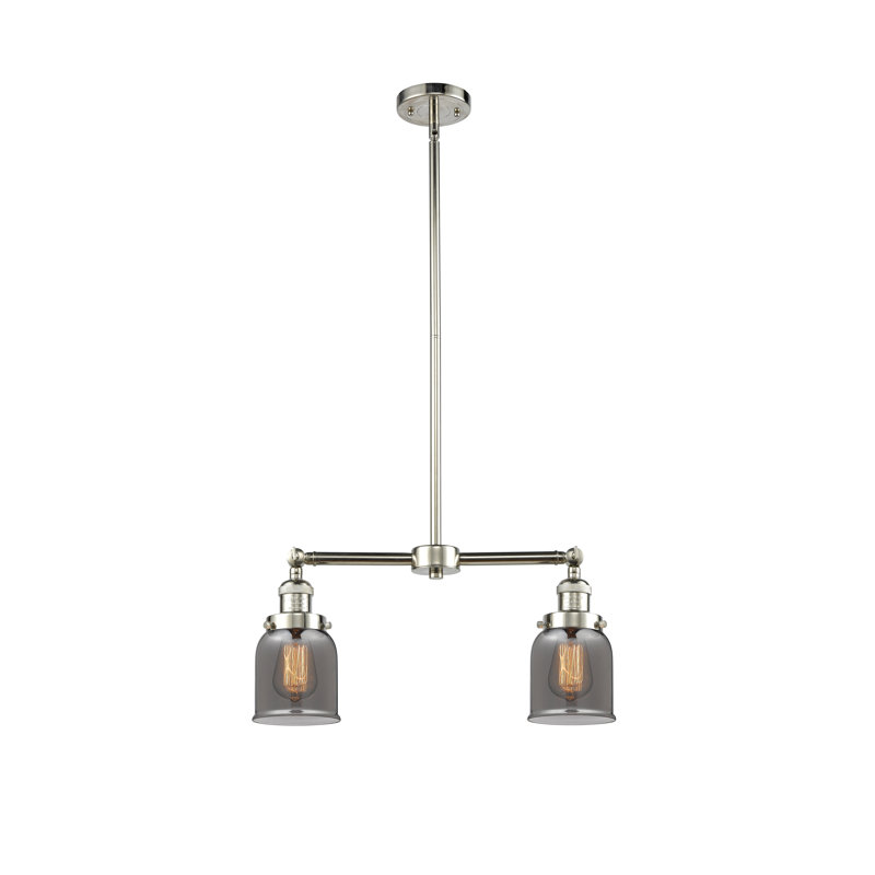 Bell - 2 Light 21" Island Light, Plated Smoked, No Bulb Included, Polished Nickel