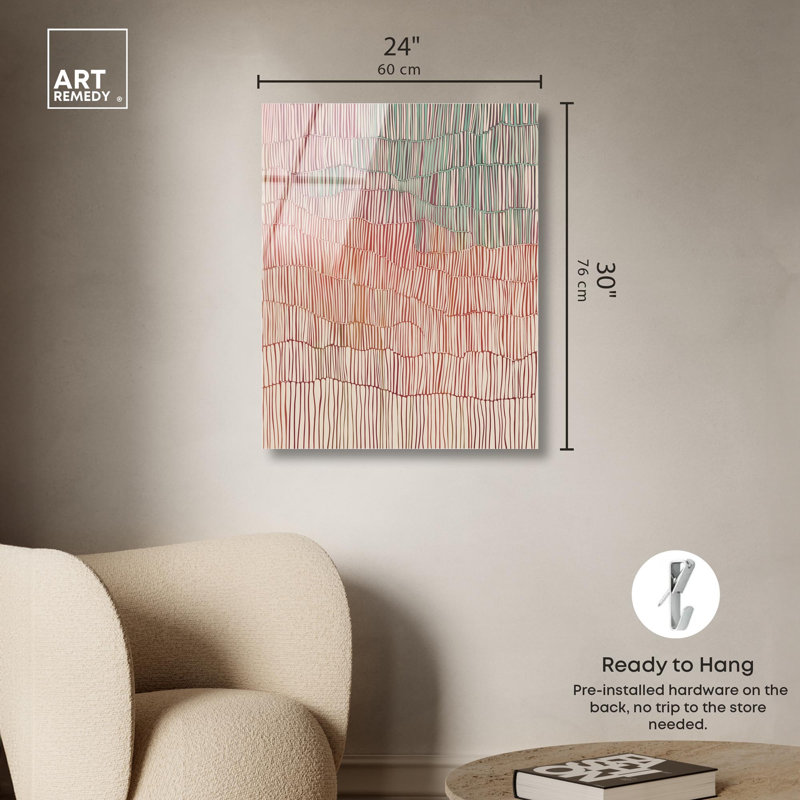 Impression sur toile «Vertical Weave II» par Art Remedy, H 30 po x l 24 po