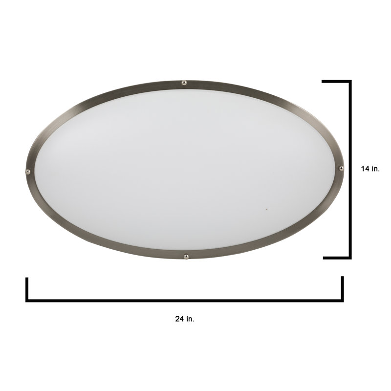 Arjit Acrylic LED Flush Mount, Brushed Nickel, 4.3" H x 13.6" W x 24" D