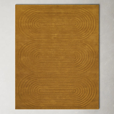 Tillie Gold Hand-Tufted Geometric Wool Rug