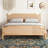 Chikezie Solid Wood Platform Bed Frame with Headboard, Bohemian Style Wicker Bed Frame with Headboard-866610733-866610731