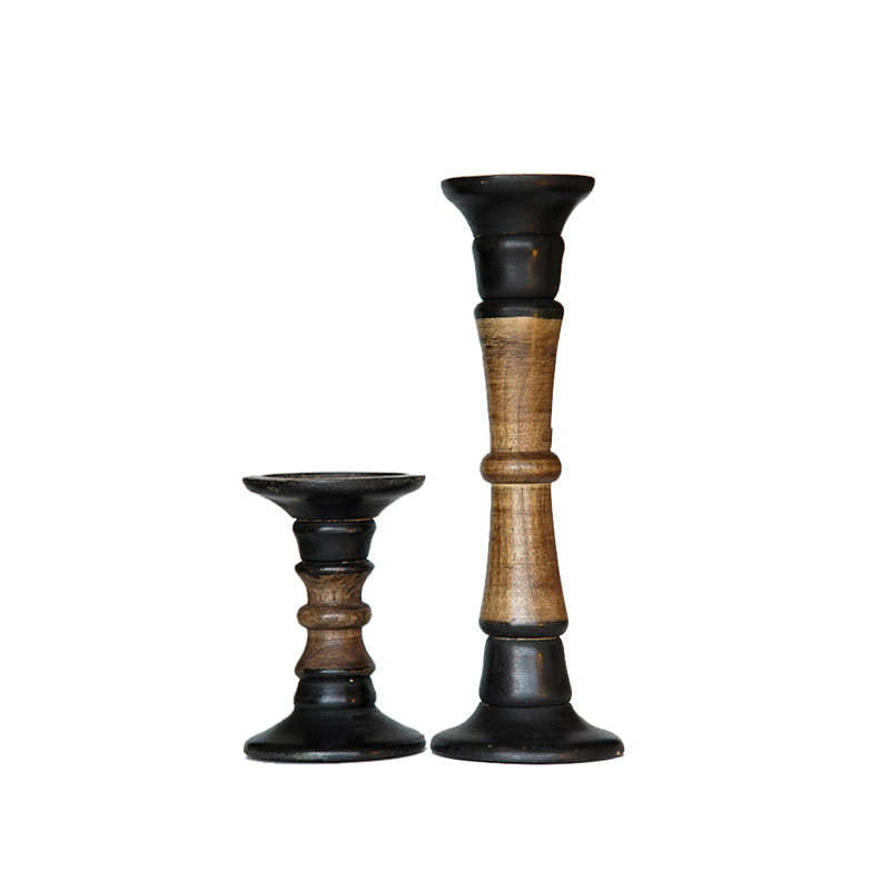 Pilier en bois 15 po, 2, 6"/15"/6", Poli foncé