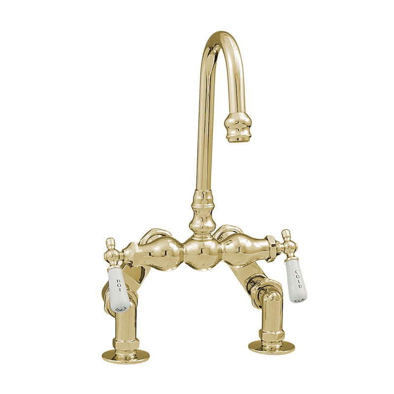 Robinet de baignoire à fixation sur le comptoir avec centres réglables par Strom Living, Laiton ultra enduit