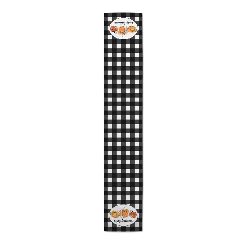 Chemin de table citrouille à carreaux buffalo Ernberg, 72 po x 16 po