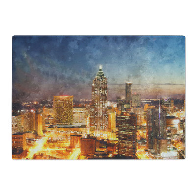 Atlanta Georgia Skyline Painting Chopping Board