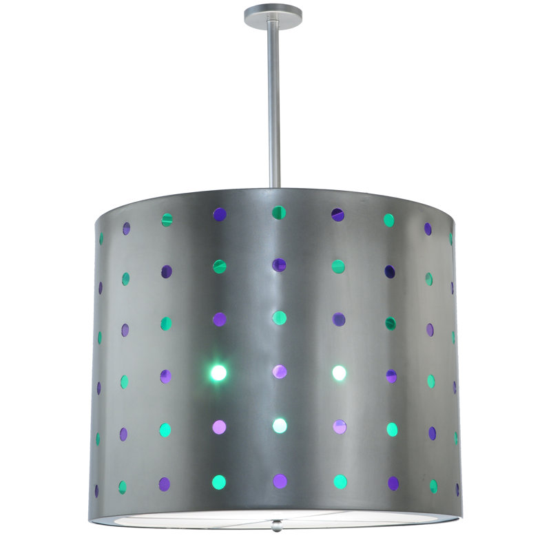 Lustre tambour 9 lumières à abat-jour Jelli