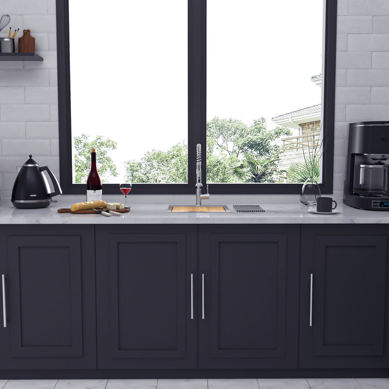 Drop-in Single Bowl Stainless Steel Kitchen Sink, Brushed Nickel