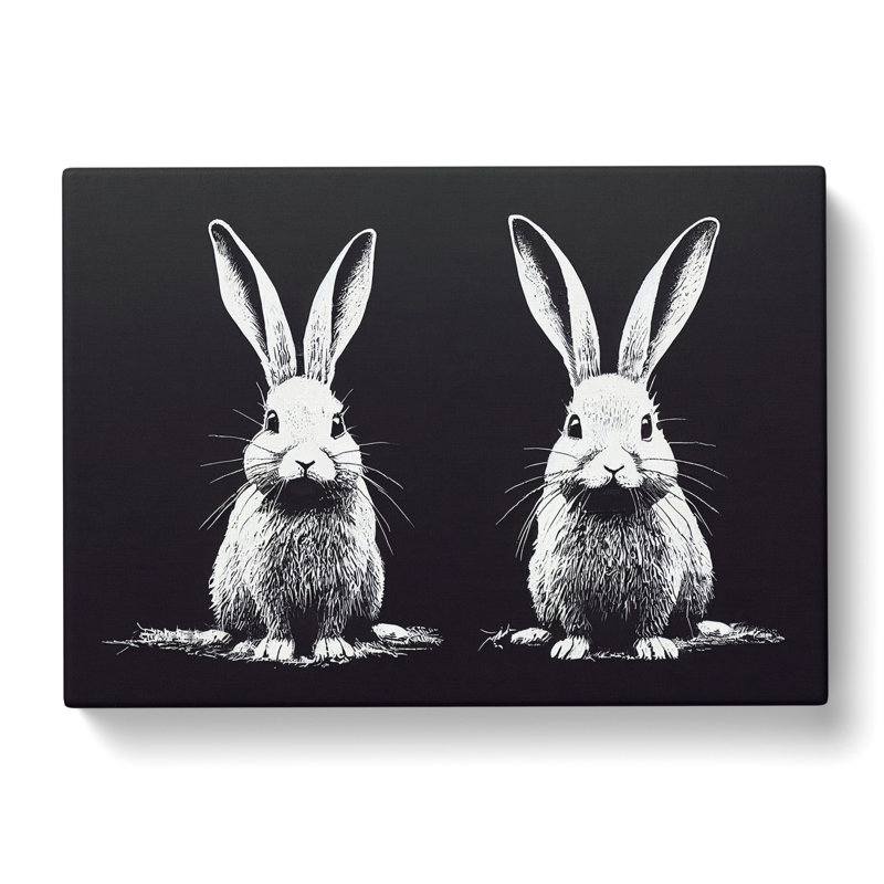 Two Rabbits Vol.2 - Wrapped Canvas Print, 35cm H x 50cm W x 3cm D