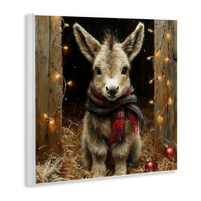 Baby Donkey & Holiday Lights Wall Plaque, design by Riley B