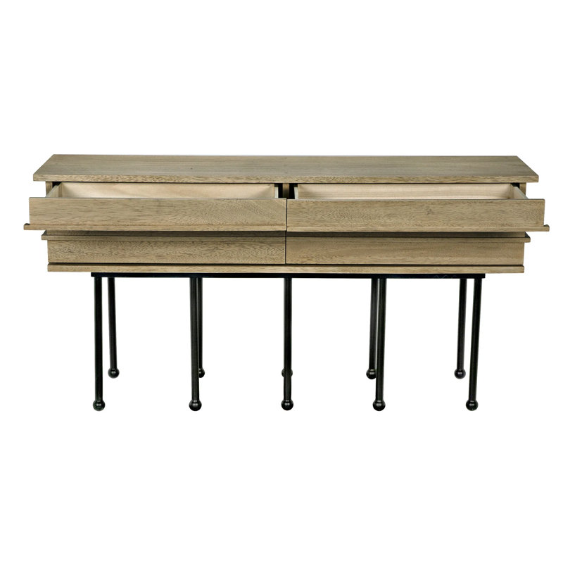 Oliver 60'' W Solid Wood Console Table, Washed Walnut
