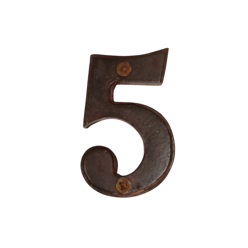 Numéro de maison de 2,8 po, Rouille, 5
