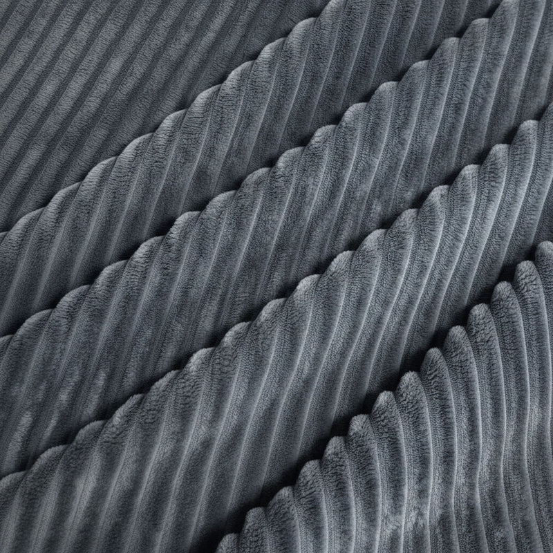 Repose-pieds plein Corduroy Upholstery, Gris foncé
