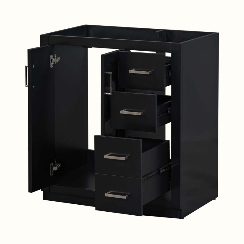 Base de meuble-lavabo simple 29,53 po seulement, Noir