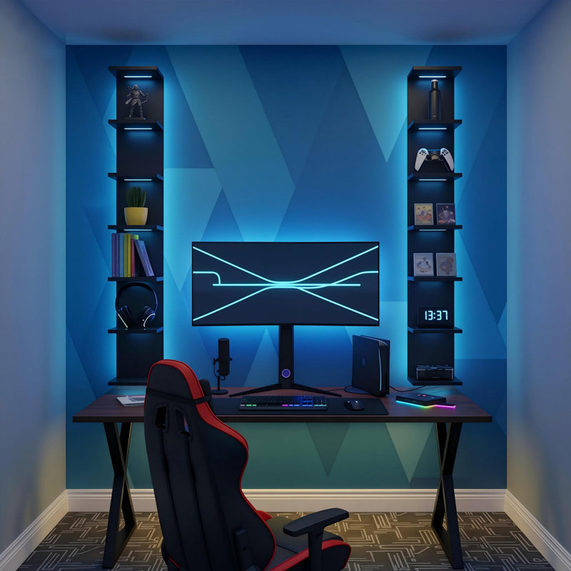 7-tier Rgb Wall Shelf, Black