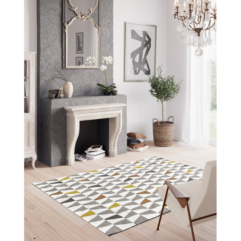 Jalynn Soft Low Pile Cream/Orange/Yellow Rug, Rectangle 80 x 150cm