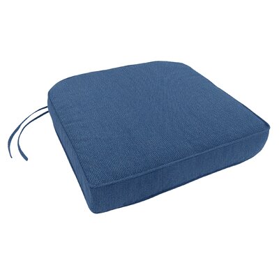 Encinitas Double-Piped Indoor/Outdoor Sunbrella Contour Chair Cushion with Ties and Zipper -  Darby Home Co, 46E7A4A827C8420DB14F7CCAE1B96158