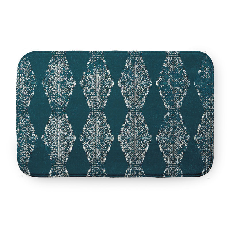 Tapis de bain HH Revival, L 17 po x L 24 po, Bleu