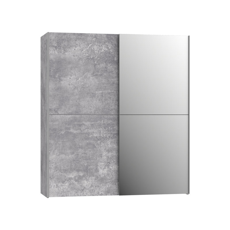 Alfaro 2 Door Manufactured Wood Wardrobe, Light Gray