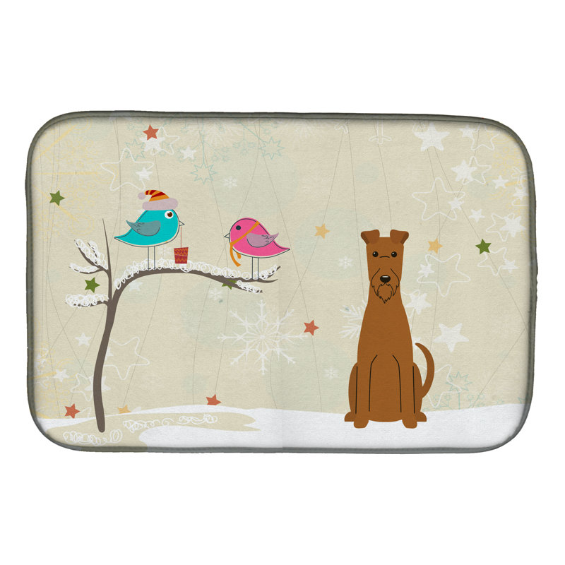 Tapis de séchage terrier de noël entre amis irlandais