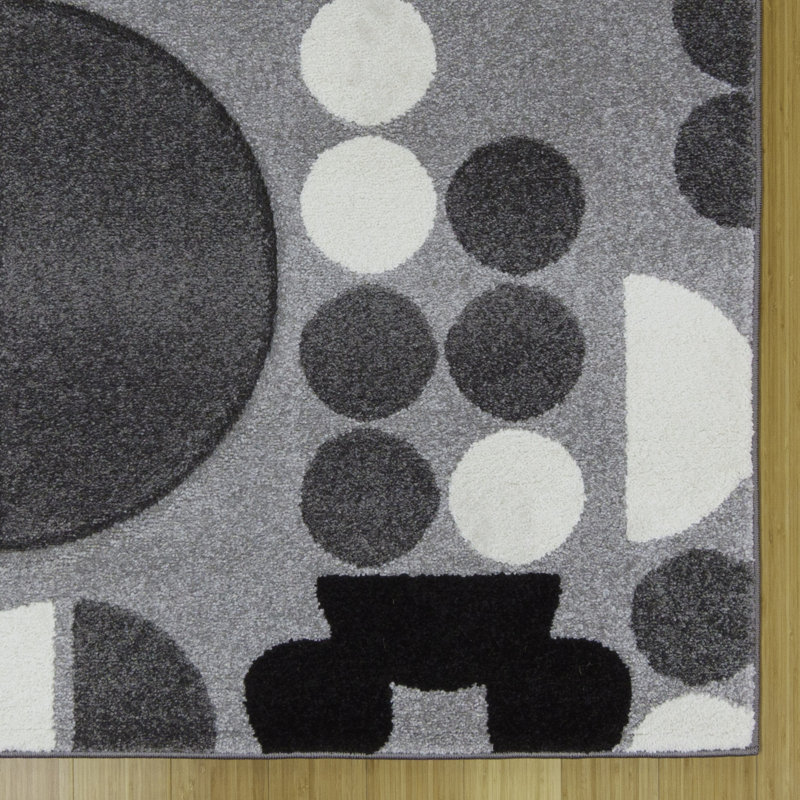 Licensed Disney Bravo Mickey Mouse Spheres Black/White/Gray Indoor Area Rug, Rectangle 5'3" x 7'