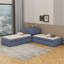 Lit plateforme tapissier simple avec lit gigogne, tiroirs et bureau