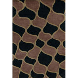 Janelle Style Wool Geometric Area Rug in Brown/Black
