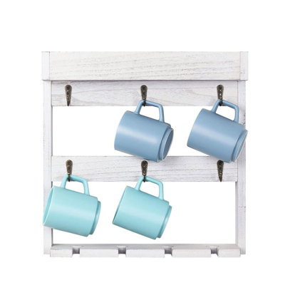 Solid Wood Wall Organizer with Wall Baskets