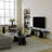 Modern Black TV Unit, 70.9 x 15.7 x 15.7 inches | 100% Melamine Coated Particle Board, Thickness: 0.7 inches | Durable PVC Strapping | Stylish Design Perfect for Living Room & Entertainment Spaces-1245763694