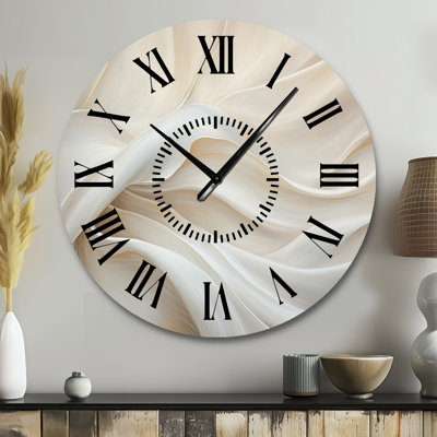 Horloge murale en tissu blanc en soie blanche River