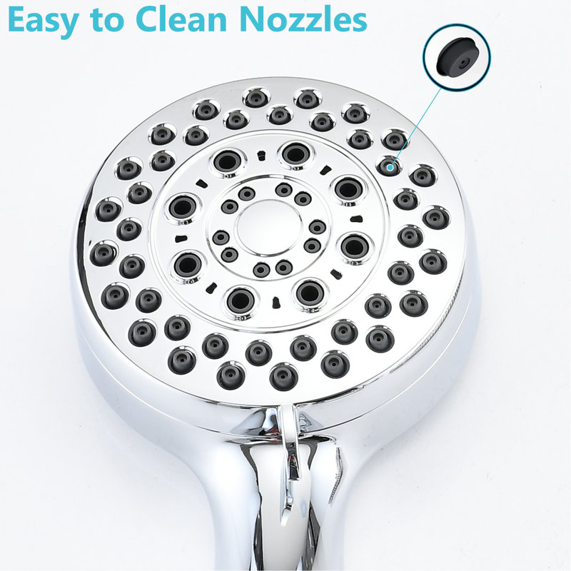 Douche à main haute, 5 modes réglables, bonne résistance à la chaleur, nettoyage facile, réglages de la tête de jet de massage, matériau,