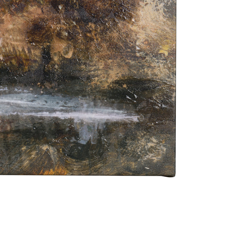 River Valley a Hand Embelished Textured Canvas, 42" H x 28" W x 1.5" D, Wrapped Canvas